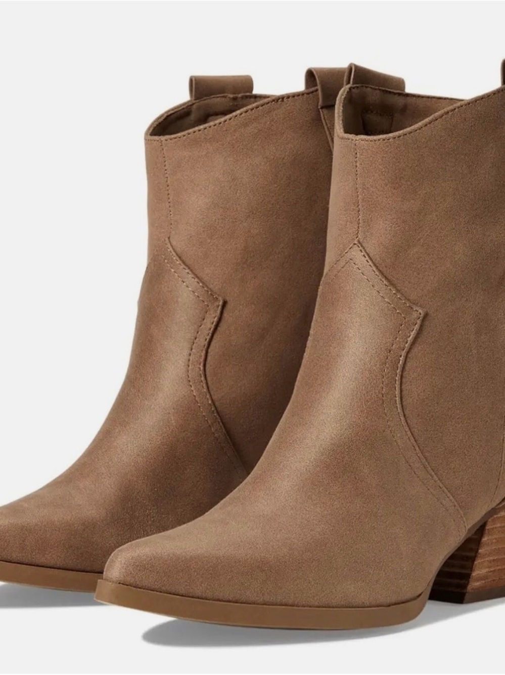 Dolce Vita Taupe Suede-Look Ankle Booties